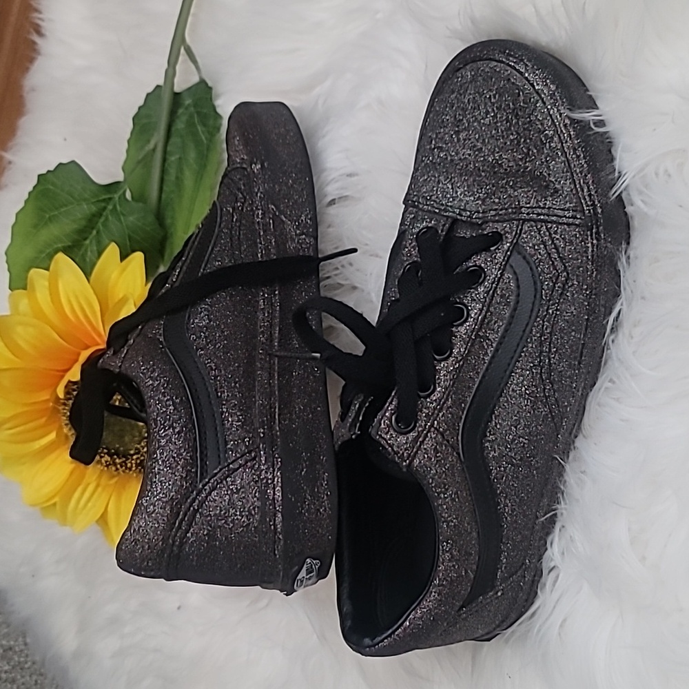 Vans Old Skool women's black glitter shoes - Picture 3 of 7